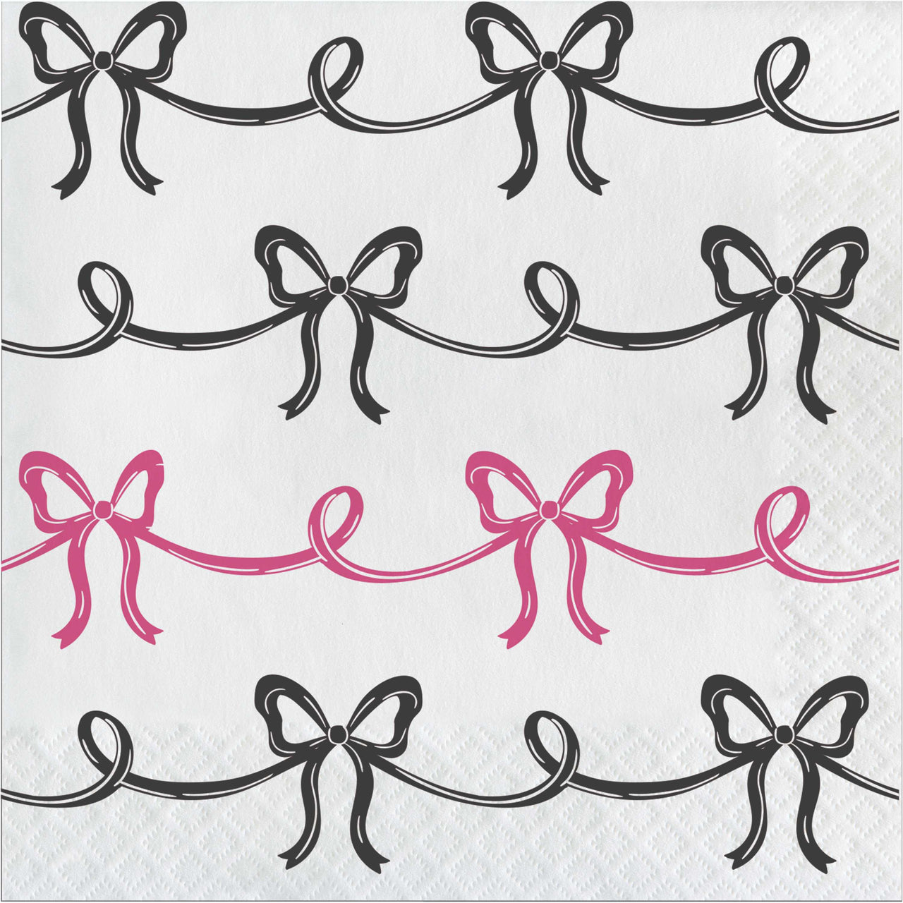 Bows Pink Luncheon Napkins 6.5" x 6.5"