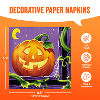 Pumpkin Prowlers Luncheon Napkins 6.5