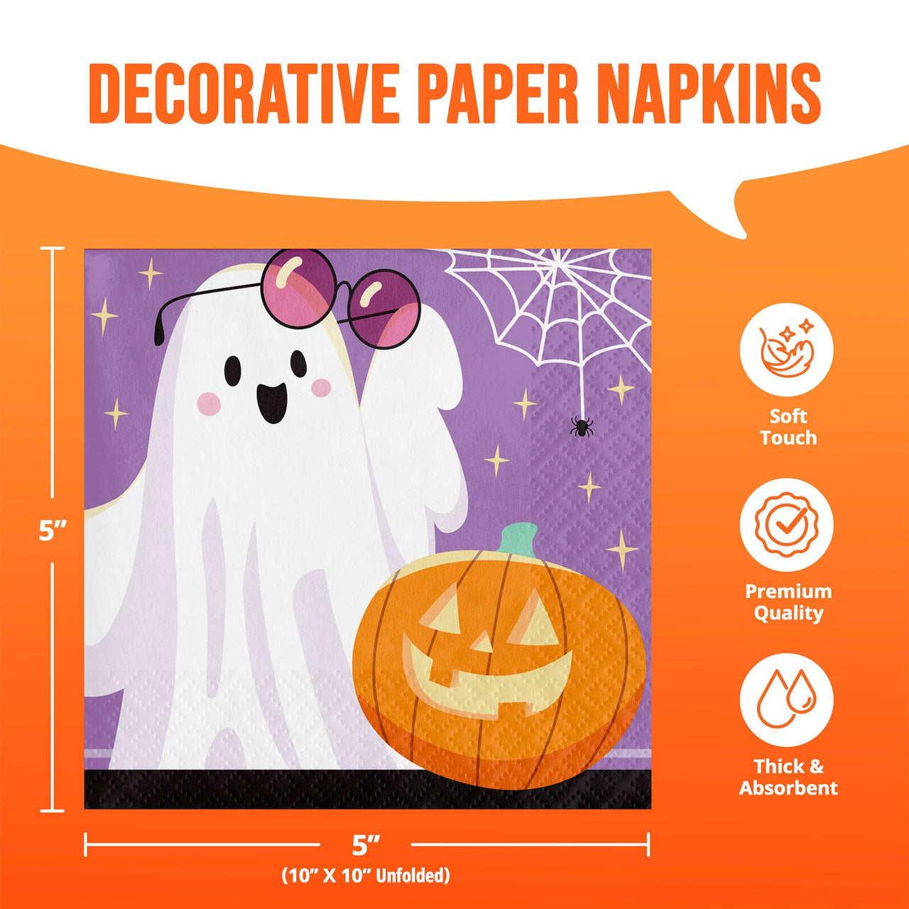 Frightful Friends Beverage Napkins 5" x 5"
