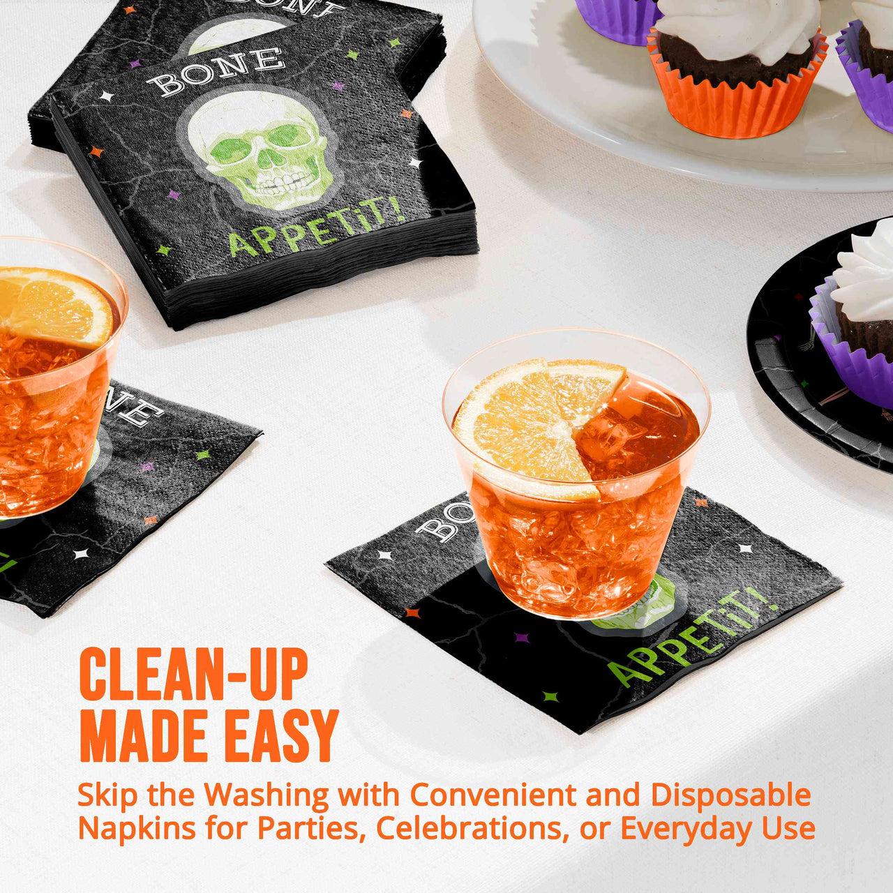 Radiant Reaper Bone Appetit Beverage Napkins 5" x 5"