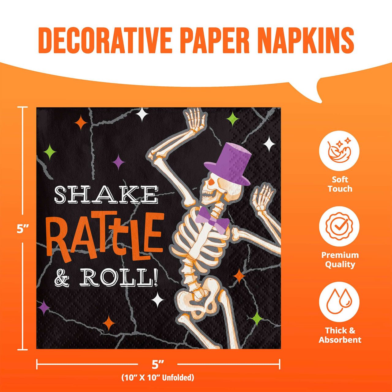 Radiant Reaper Shake Rattle Roll Beverage Napkins 5" x 5"