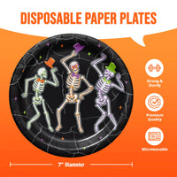 Radiant Reaper Dancing Skeletons Luncheon Plates 7