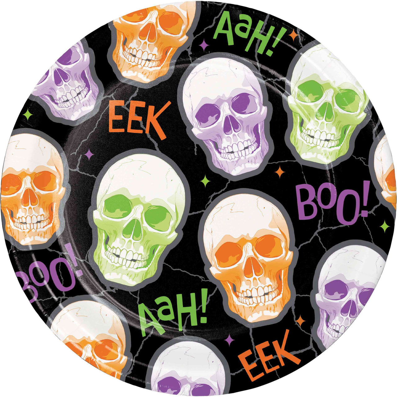 Radiant Reaper Skeleton Toss Luncheon Plates 7"