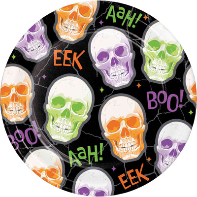 Radiant Reaper Skeleton Toss Luncheon Plates 7"
