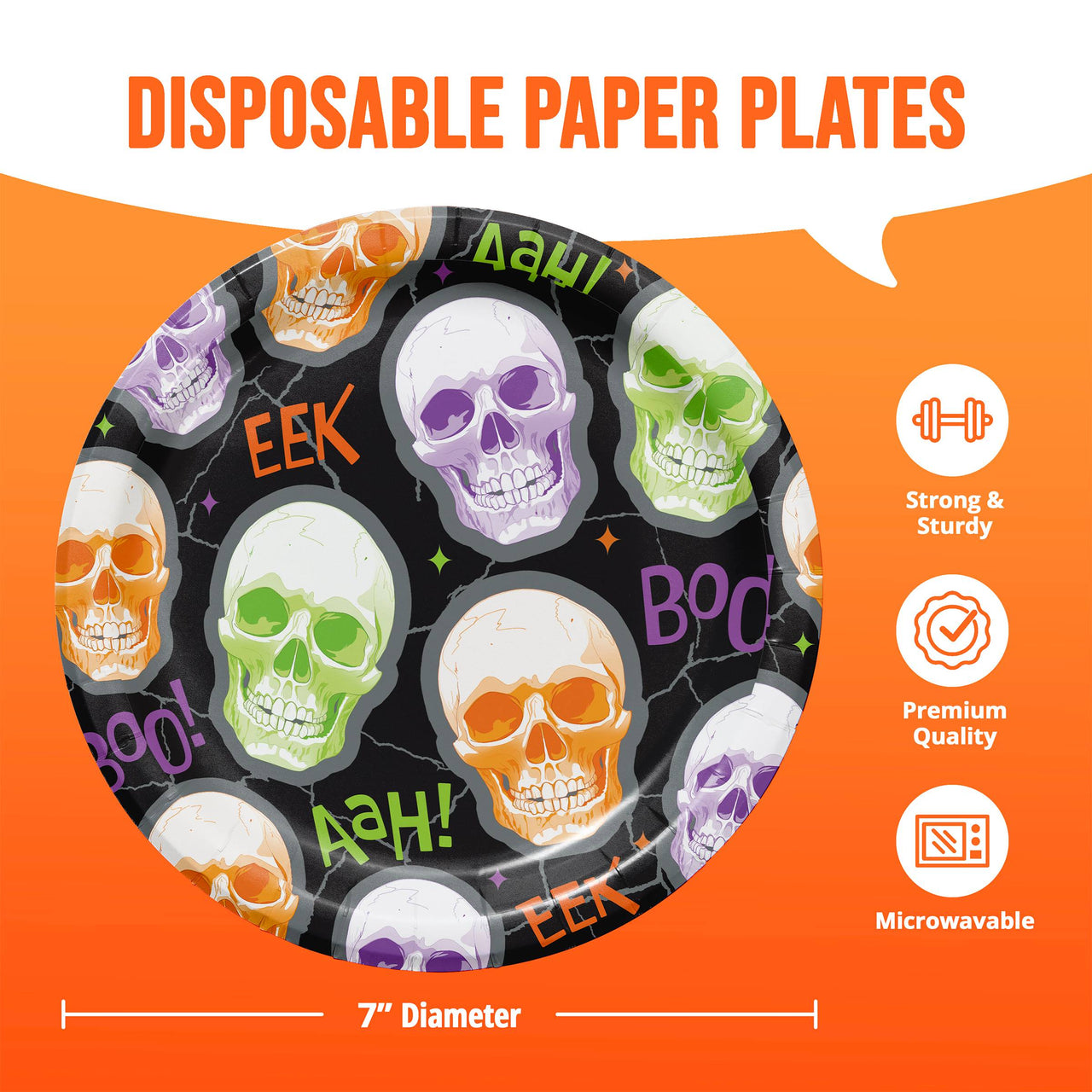 Radiant Reaper Skeleton Toss Luncheon Plates 7"