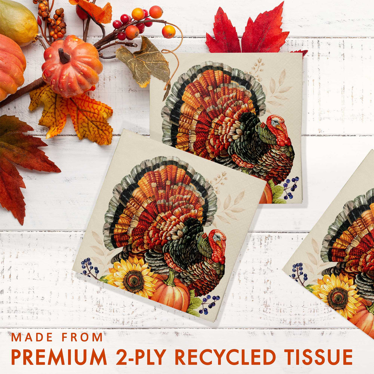 Bountiful Bird Beverage Napkins 5" x 5"
