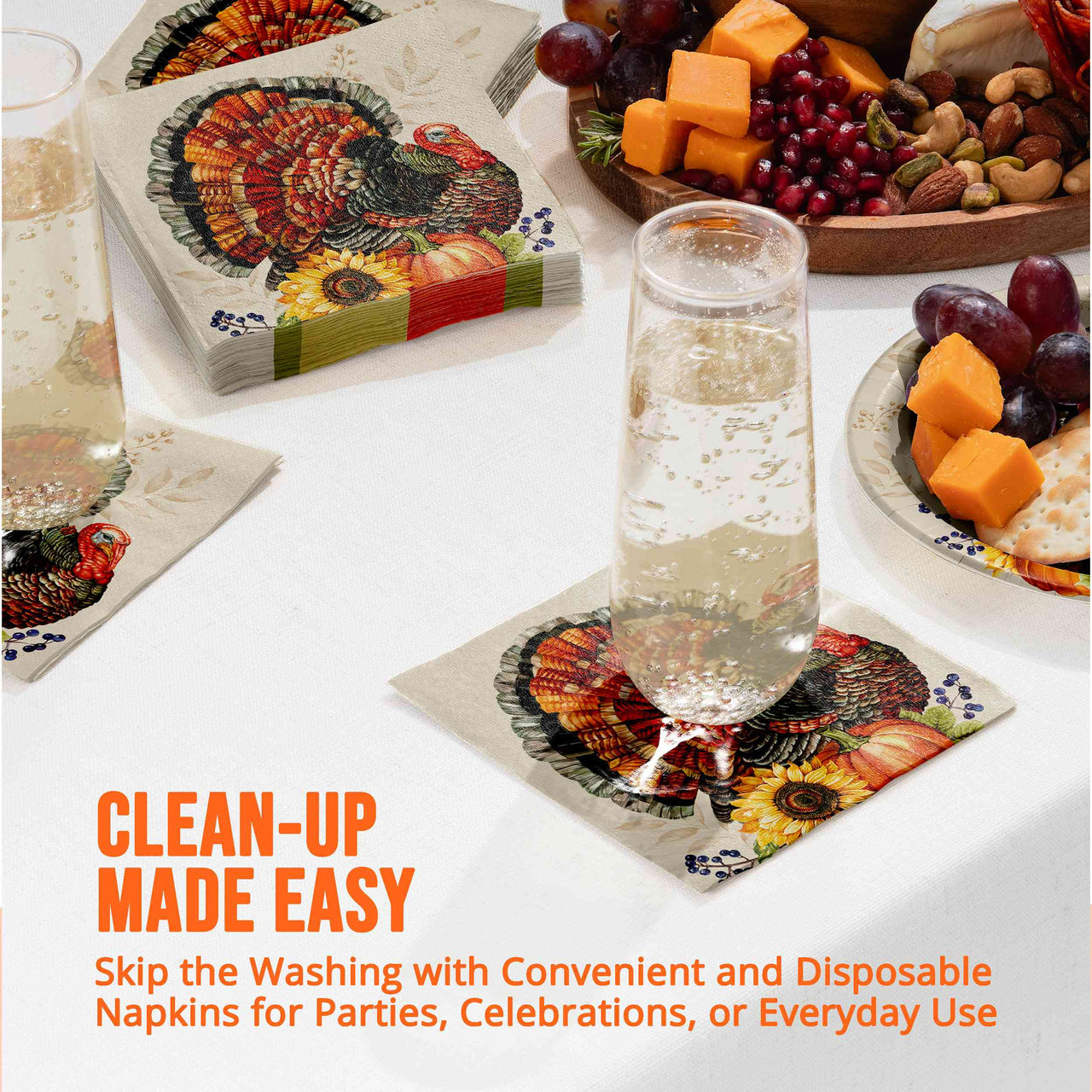 Bountiful Bird Beverage Napkins 5" x 5"
