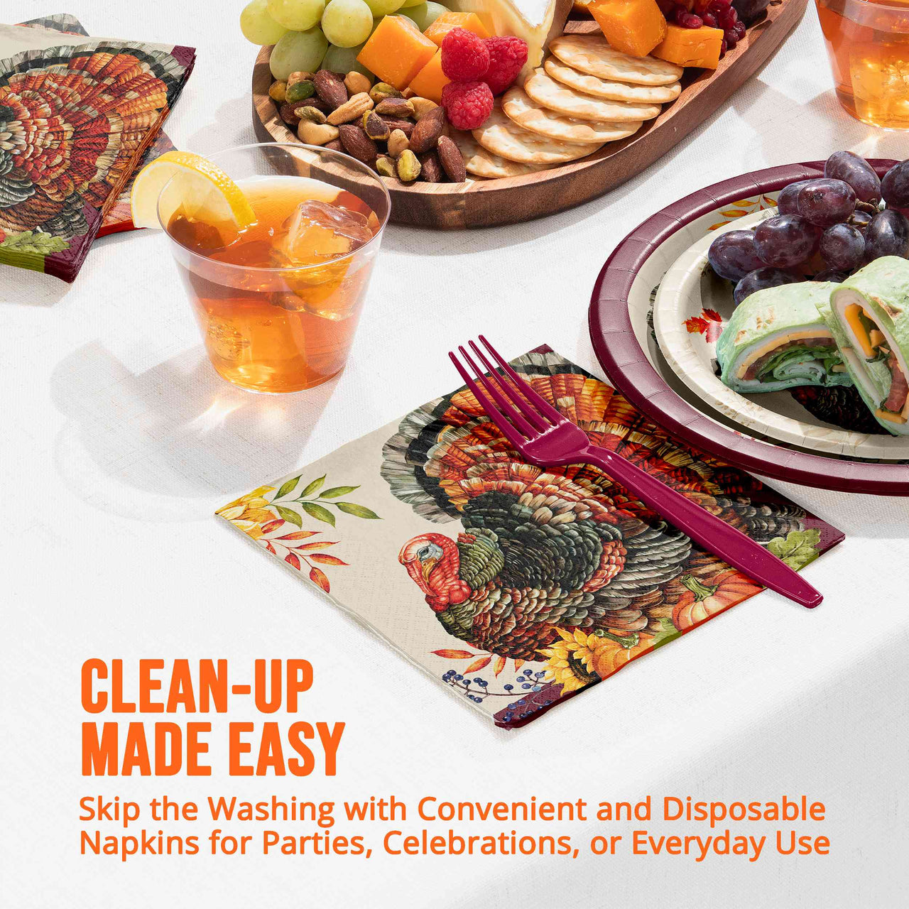 Bountiful Bird Luncheon Napkins 6.5" x 6.5"