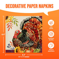 Bountiful Bird Luncheon Napkins 6.5