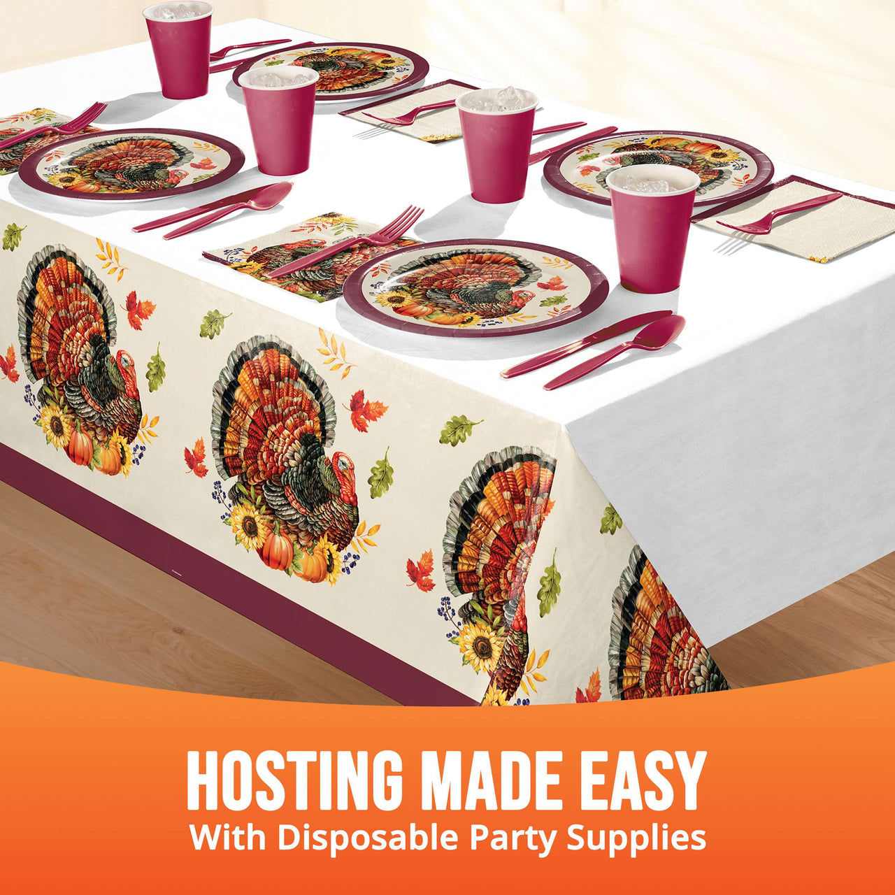 Bountiful Bird Plastic Tablecovers 54" x 96"