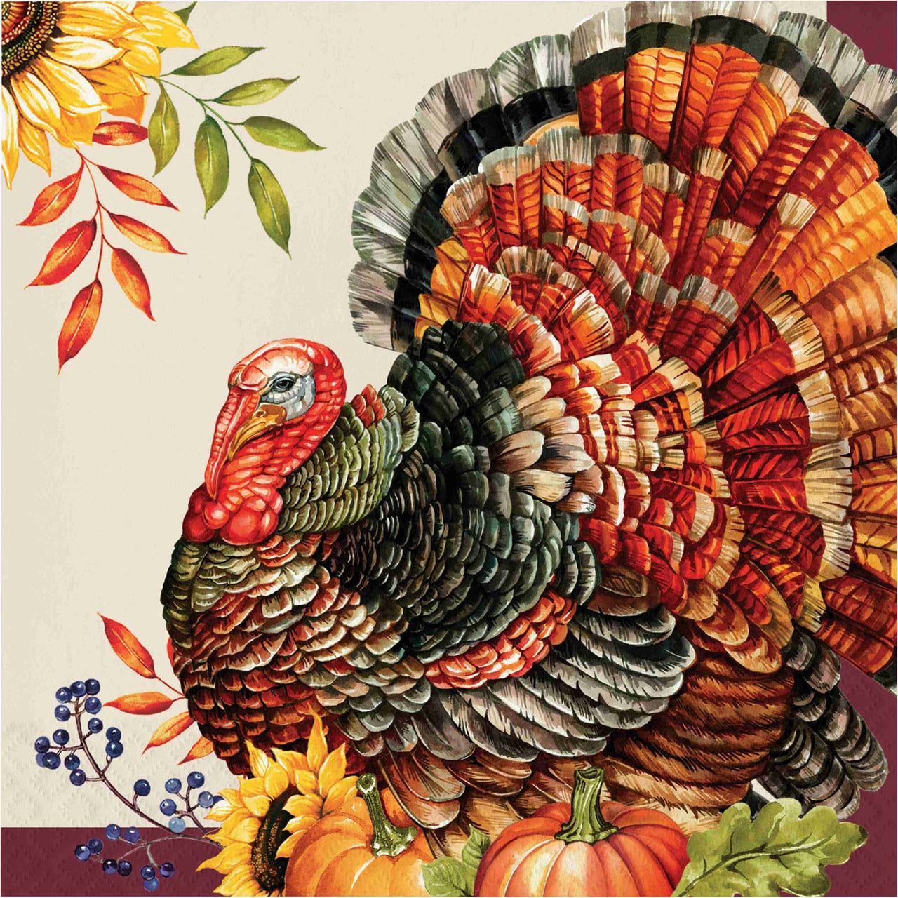Bountiful Bird Dinner Napkins 7.5" x 7.5"