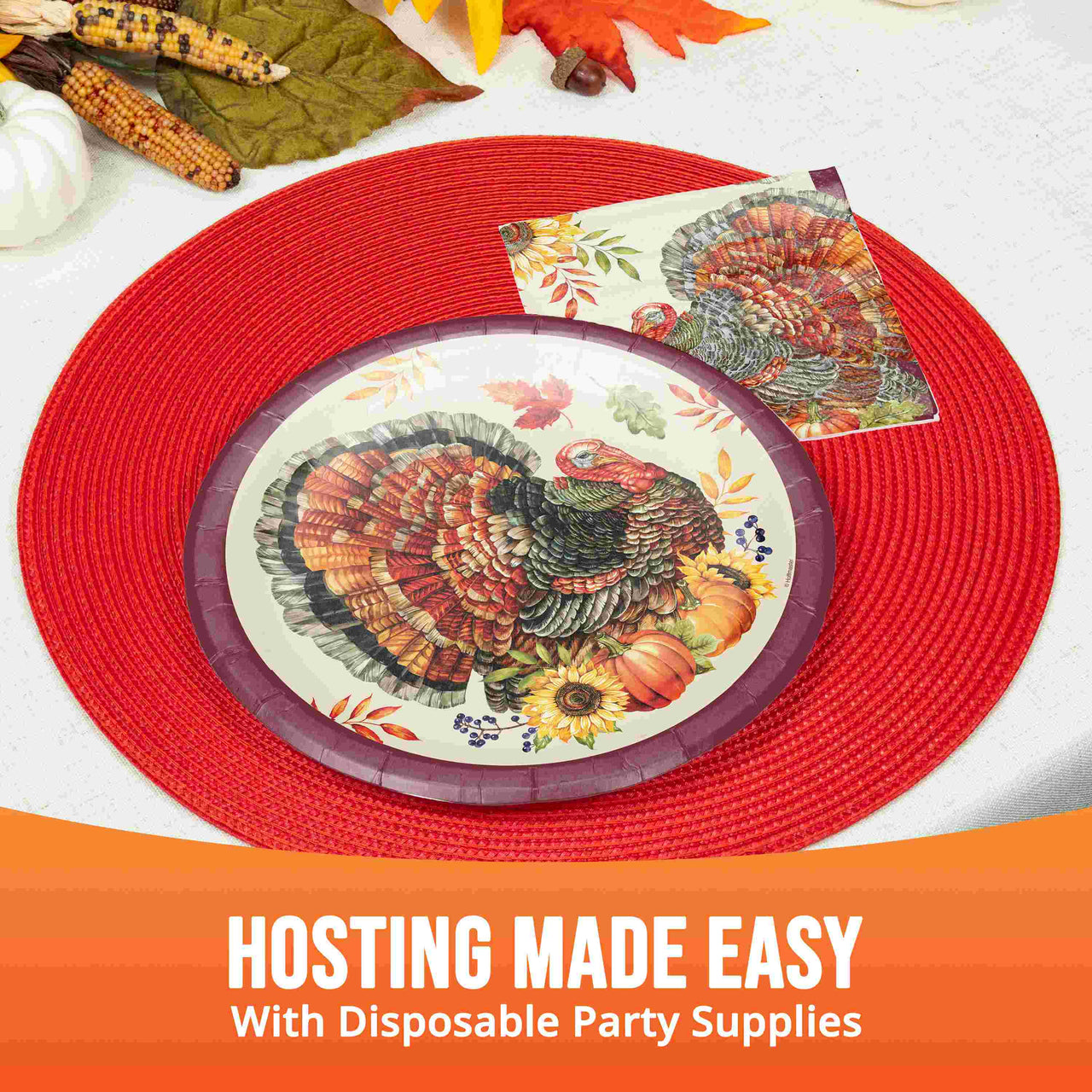 Bountiful Bird Dinner Napkins 7.5" x 7.5"