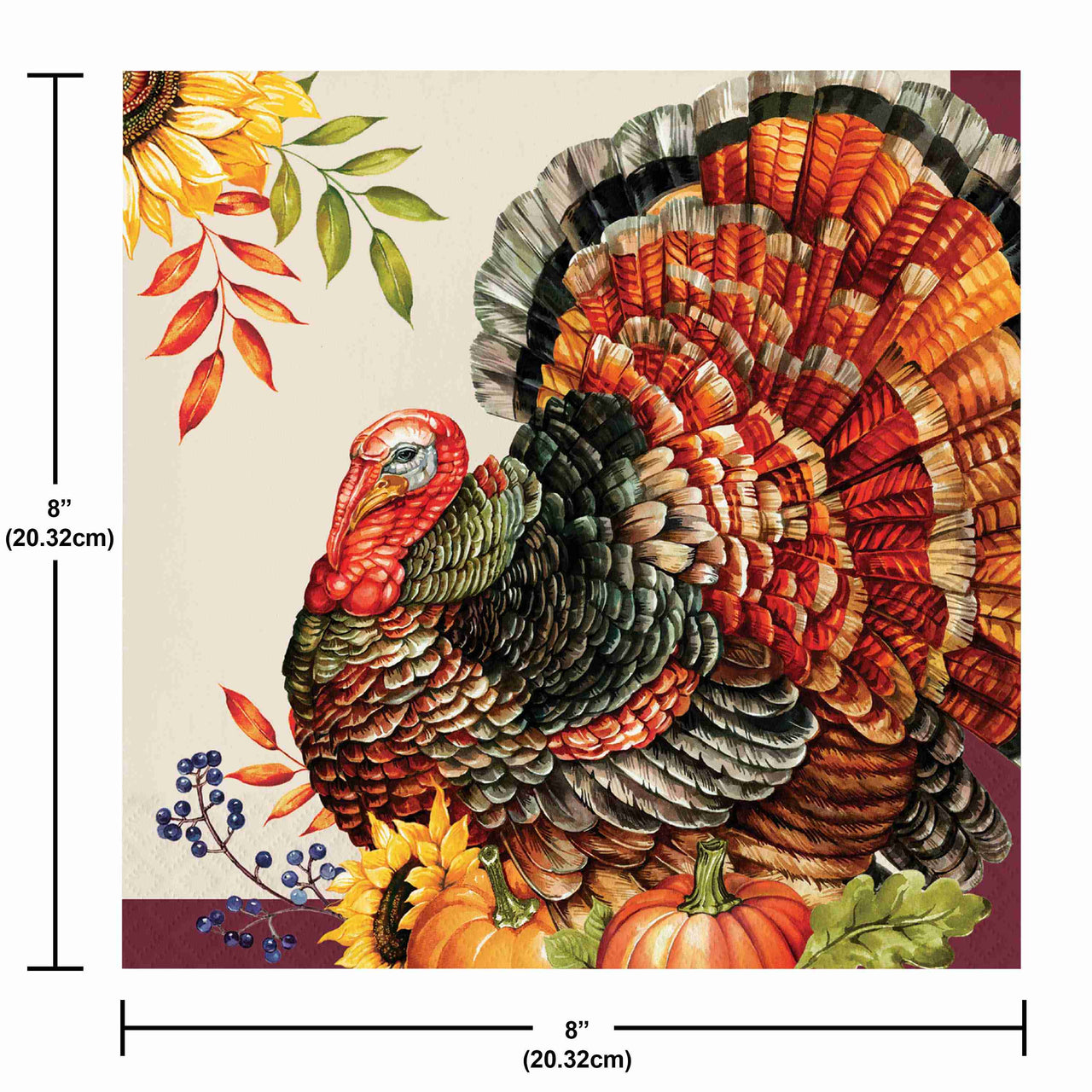 Bountiful Bird Dinner Napkins 7.5" x 7.5"