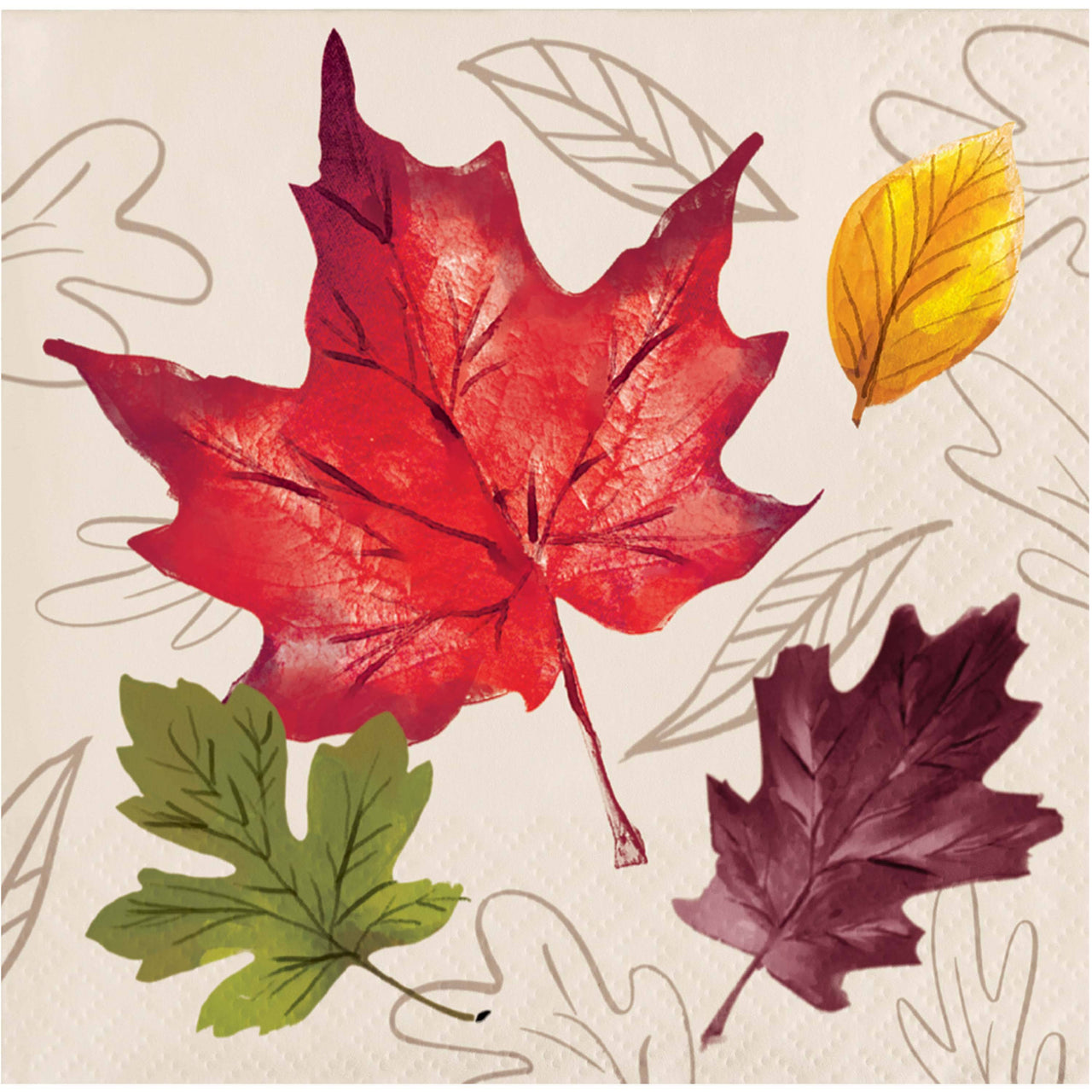 Falling Foliage Beverage Napkins 5" x 5"