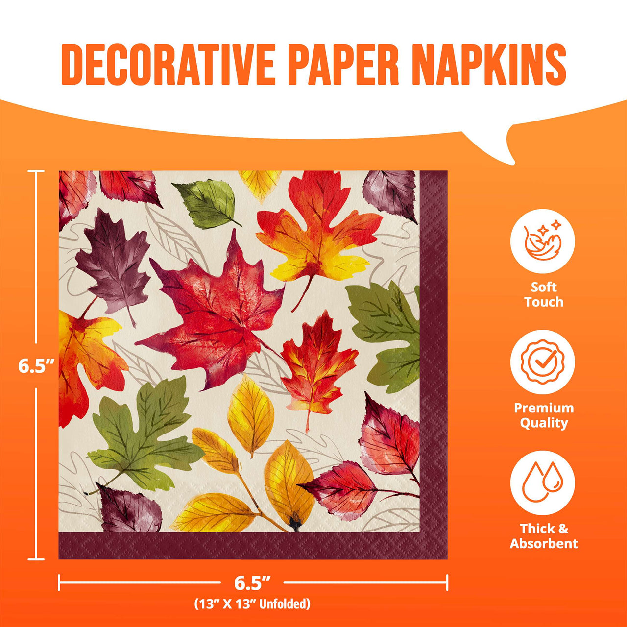 Falling Foliage Luncheon Napkins 6.5" x 6.5"