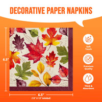 Falling Foliage Luncheon Napkins 6.5