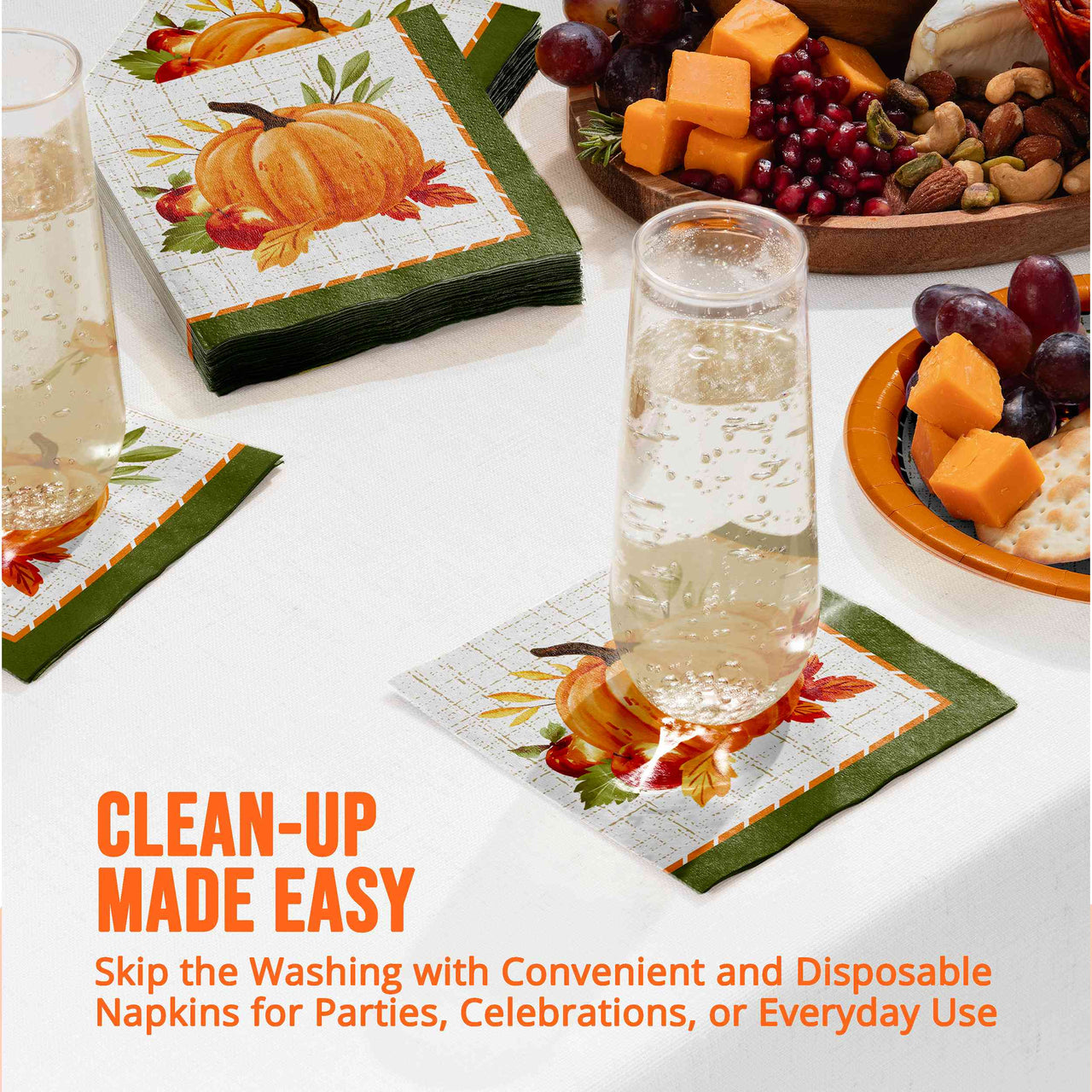 Autumn Orchard Beverage Napkins 5" x 5"
