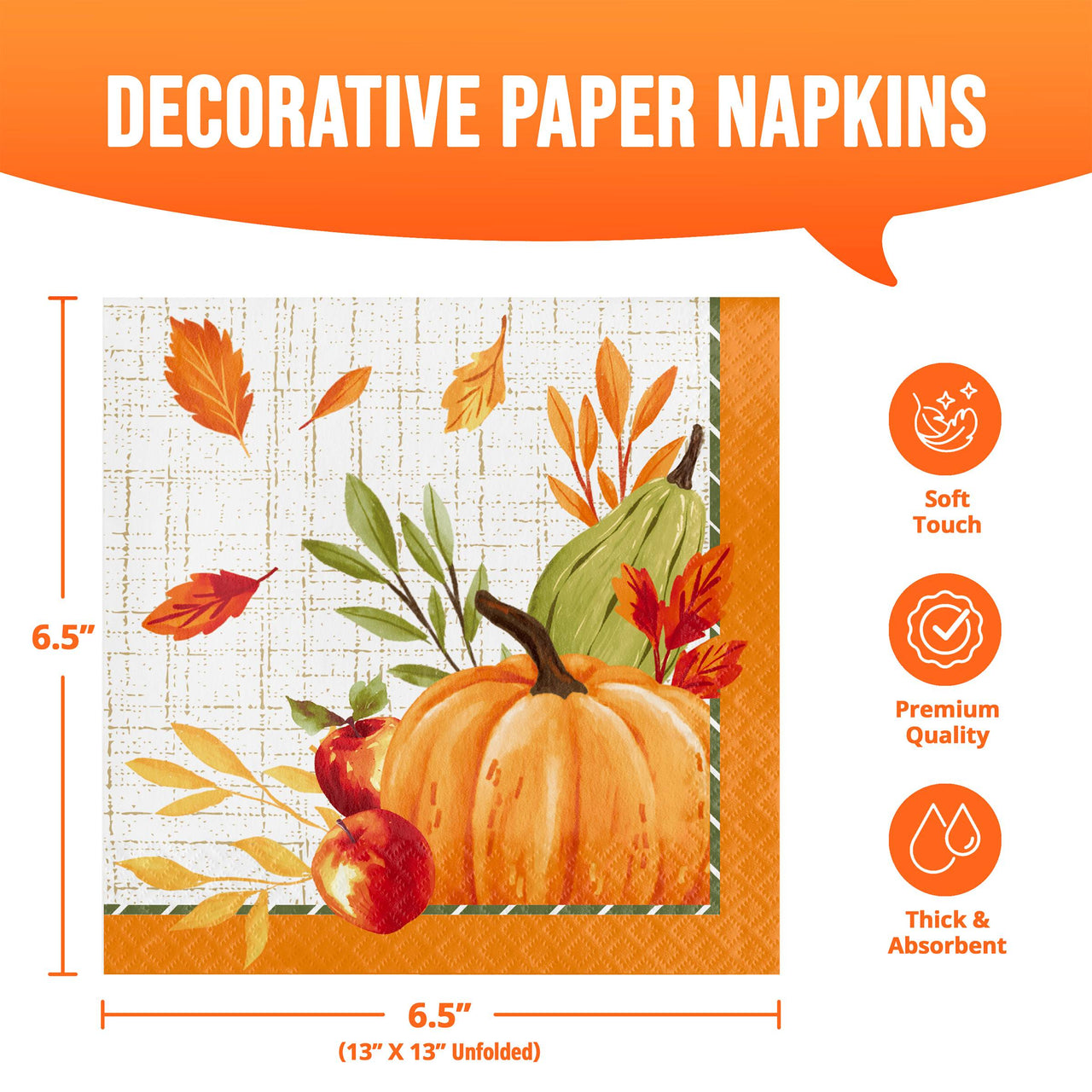 Autumn Orchard Luncheon Napkins 6.5" x 6.5"