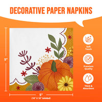 Petals and Pumpkins Beverage Napkins 5