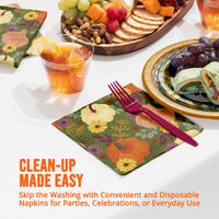 Petals and Pumpkins Luncheon Napkins 6.5