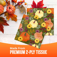 Petals and Pumpkins Luncheon Napkins 6.5