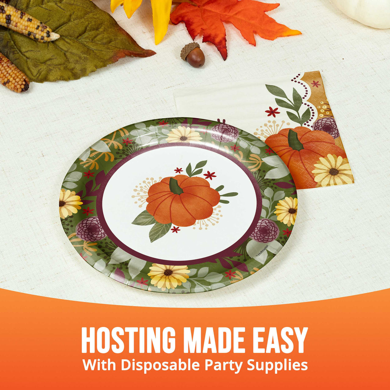 Petals and Pumpkins Luncheon Plates 7"