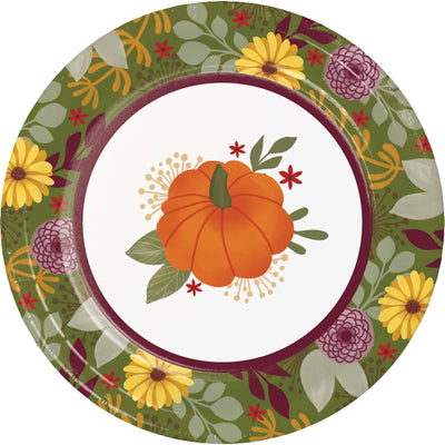 Petals and Pumpkins Luncheon Plates 7"