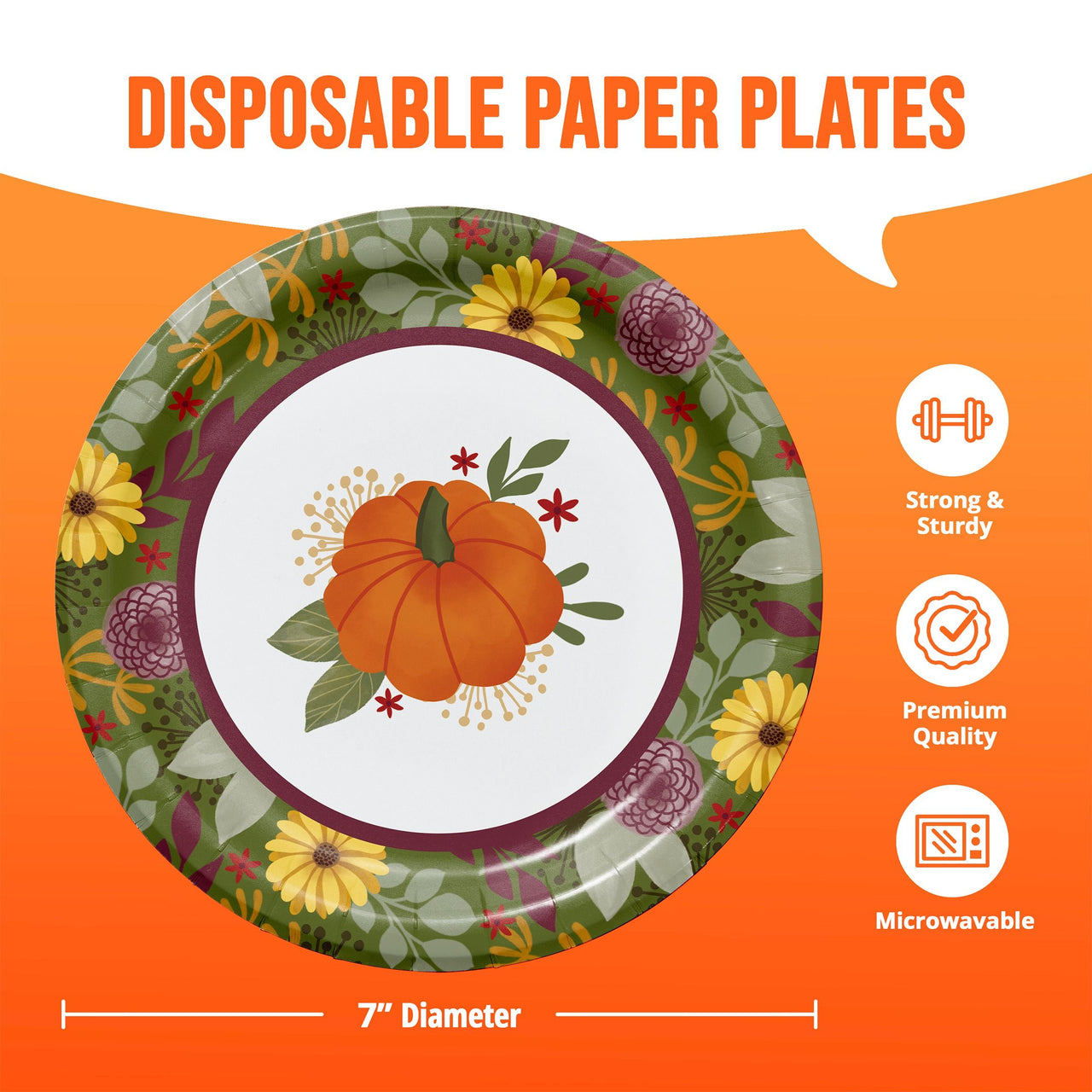 Petals and Pumpkins Luncheon Plates 7"