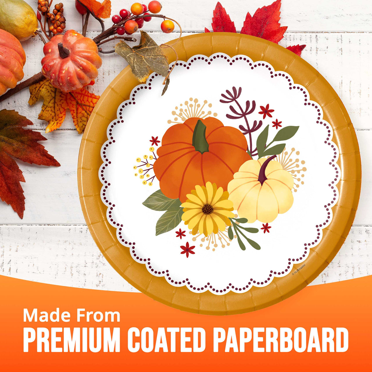 Petals and Pumpkins Dinner Plates 9"