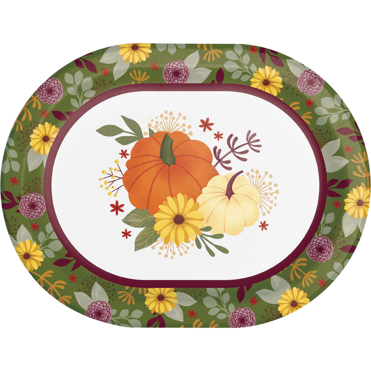 Petals and Pumpkins Oval Platters 12"