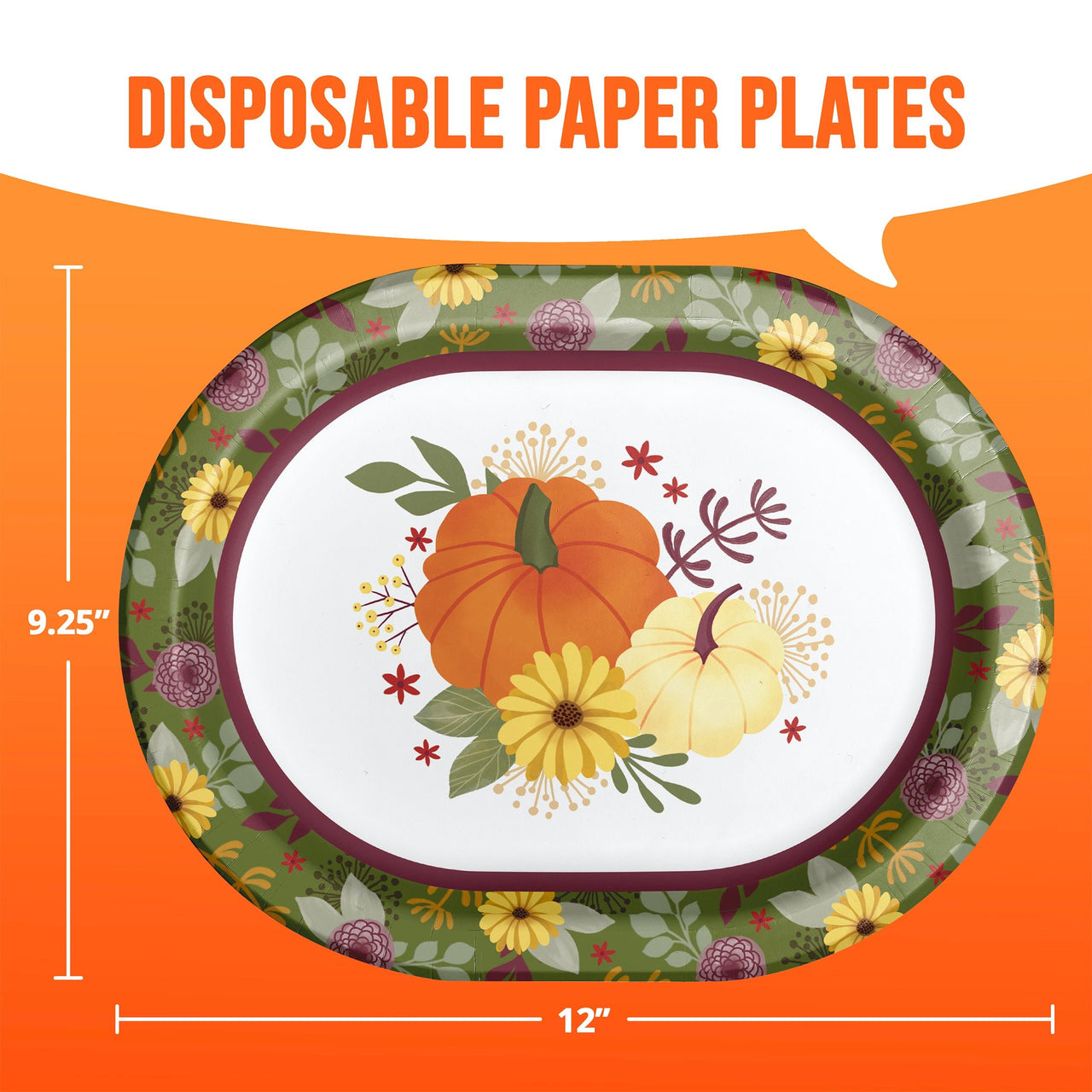 Petals and Pumpkins Oval Platters 12"