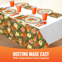 Petals and Pumpkins Plastic Tablecovers 54