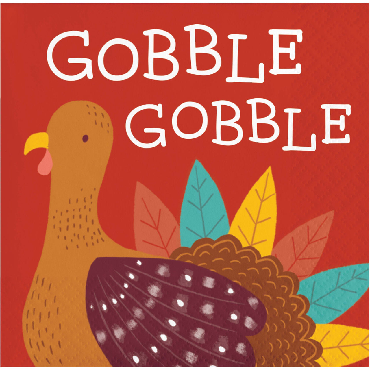 Turkey Treat Gobble Beverage Napkins 5" x 5"