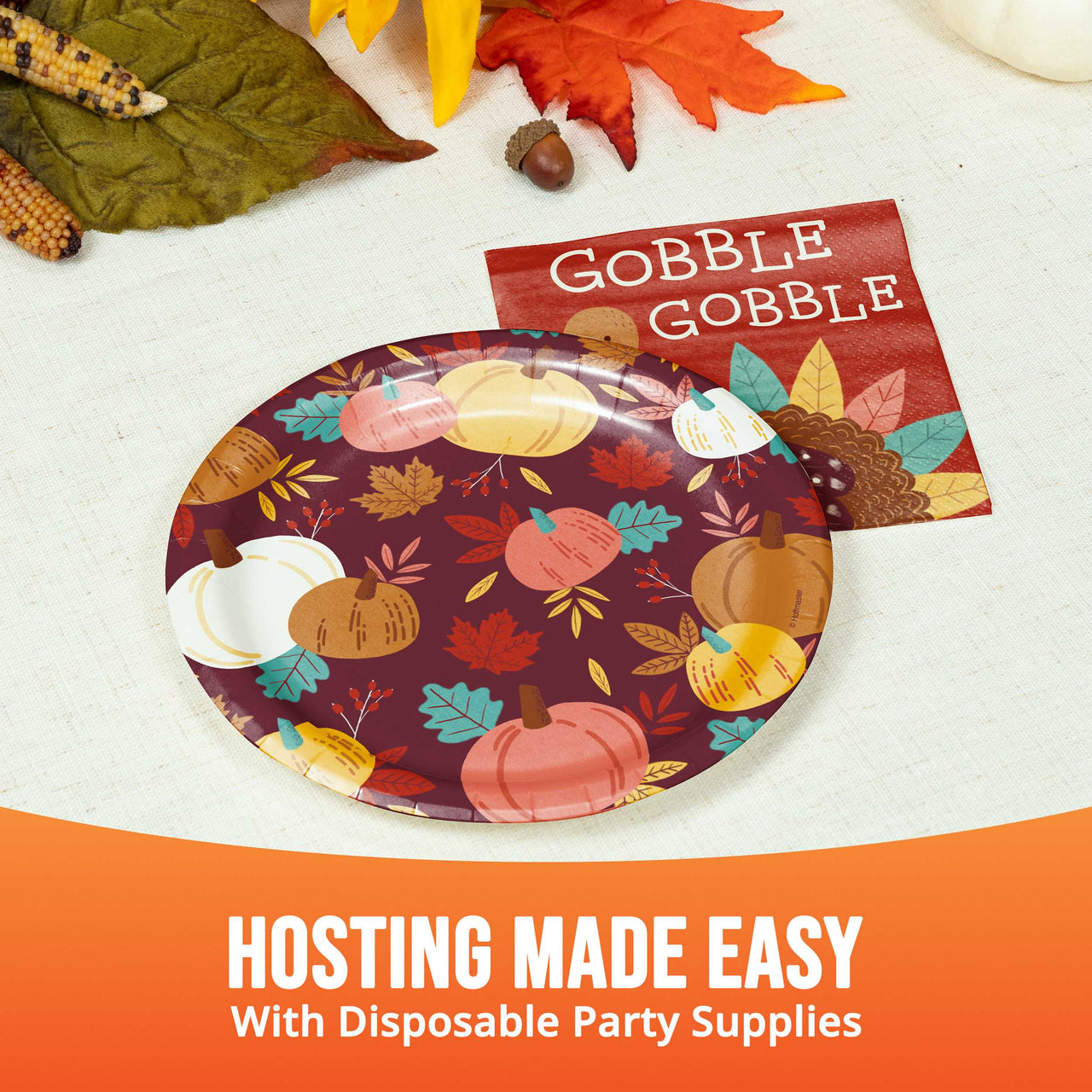 Turkey Treat Gobble Beverage Napkins 5" x 5"