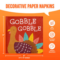 Turkey Treat Gobble Beverage Napkins 5