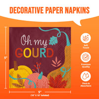 Turkey Treat Oh My Gourd Beverage Napkins 5
