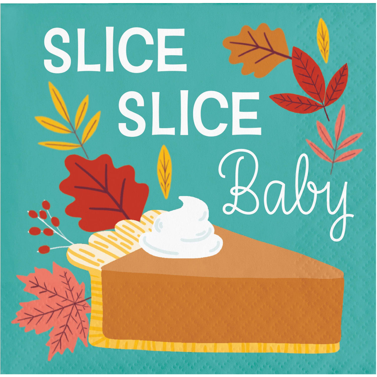 Turkey Treat Slice Slice Baby Beverage Napkins 5" x 5"