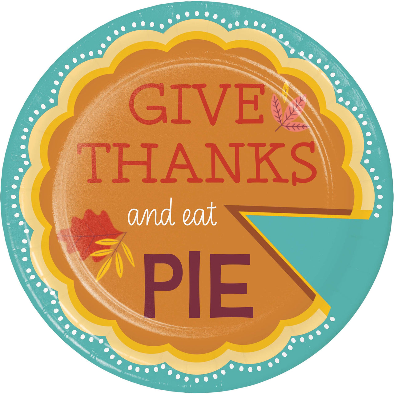 Turkey Treat Eat Pie Luncheon Plates 7"