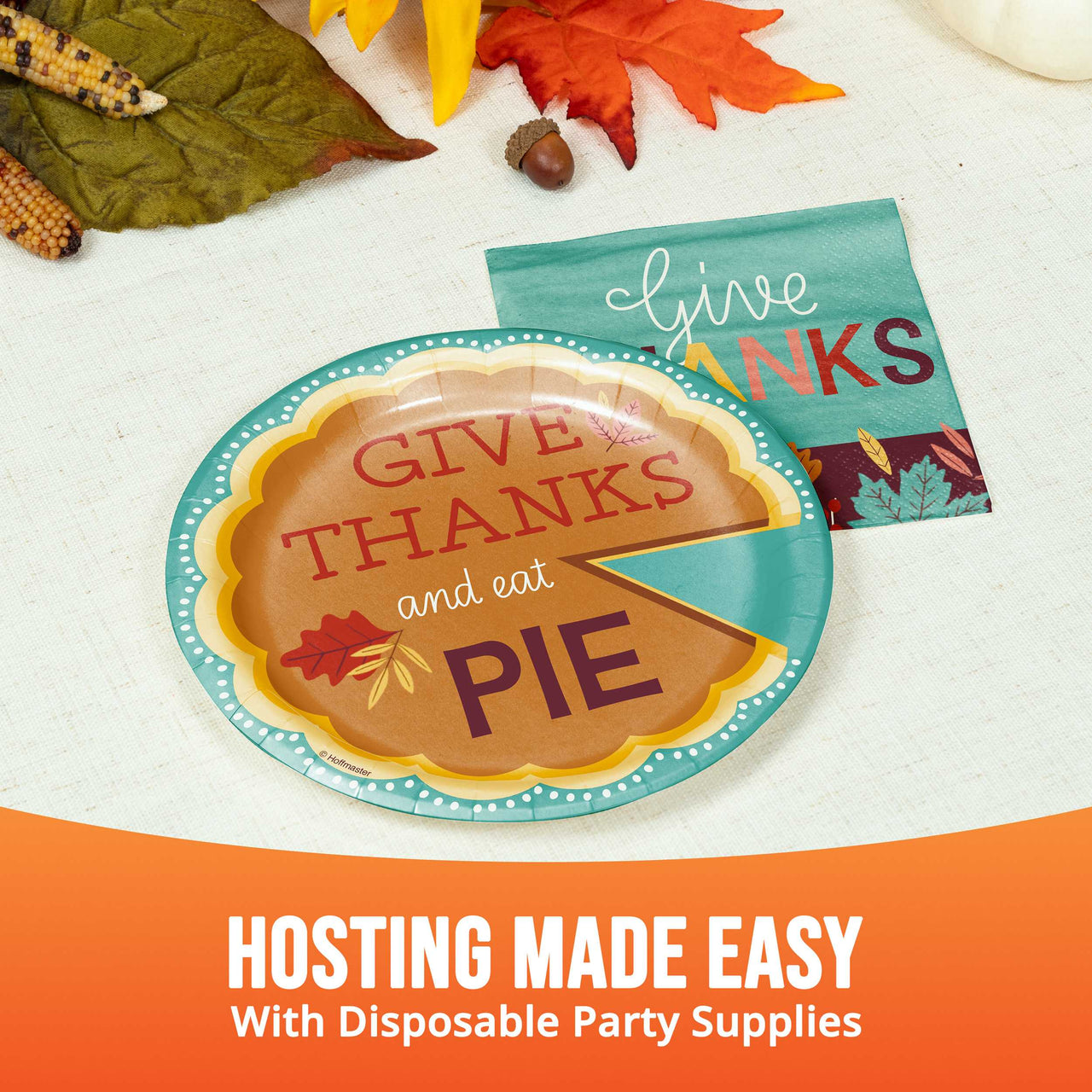 Turkey Treat Eat Pie Luncheon Plates 7"