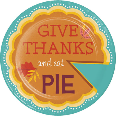 Turkey Treat Eat Pie Luncheon Plates 7"