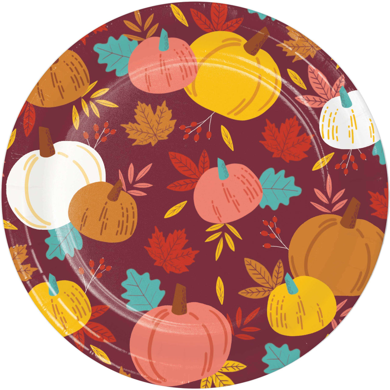Turkey Treat Pumpkin Toss Luncheon Plates 7"