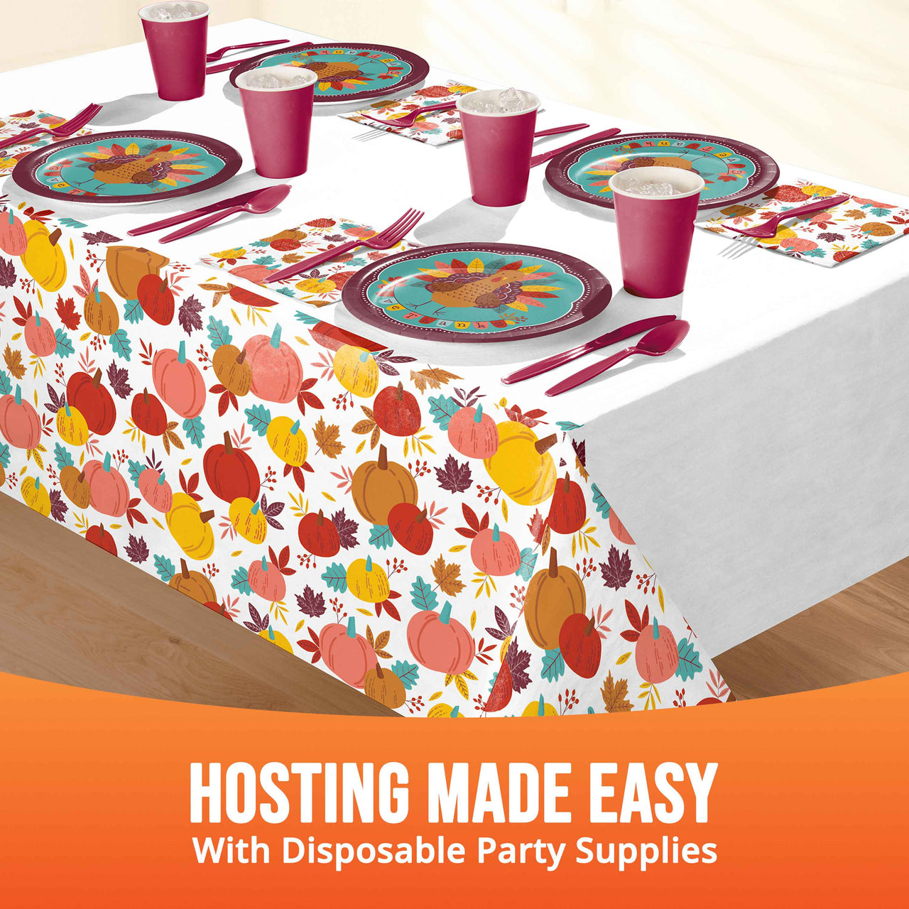Turkey Treat Plastic Tablecovers 54" x 96"