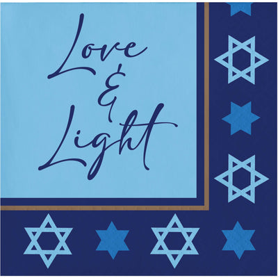 Hanukkah Lights Beverage Napkins 5" x 5"