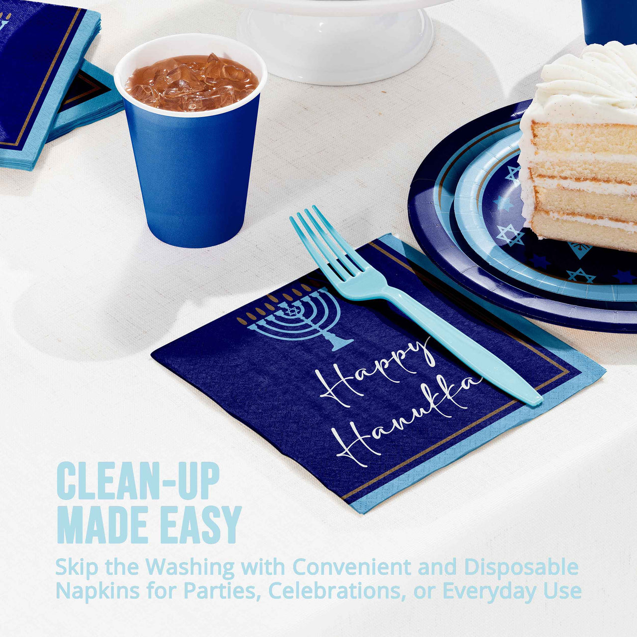 Hanukkah Lights Luncheon Napkins 6.5" x 6.5"