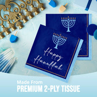 Hanukkah Lights Luncheon Napkins 6.5