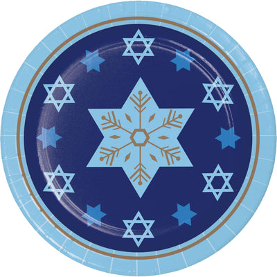 Hanukkah Lights Luncheon Plates 7"