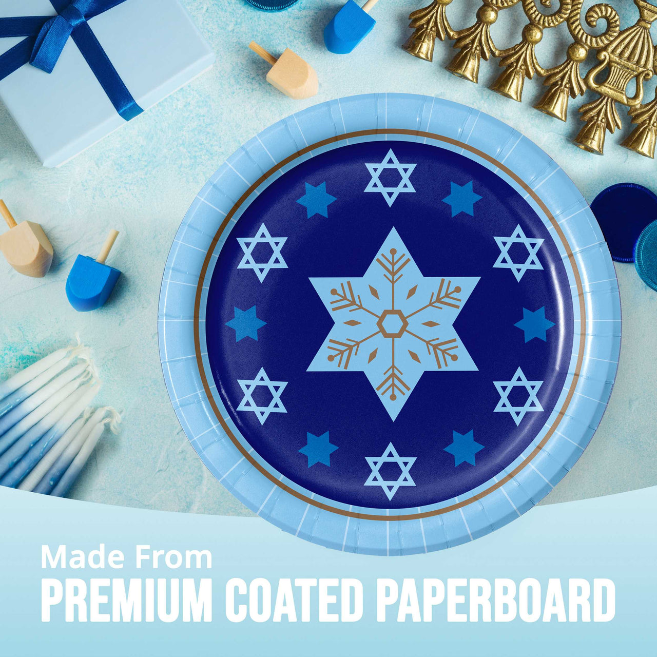 Hanukkah Lights Luncheon Plates 7"
