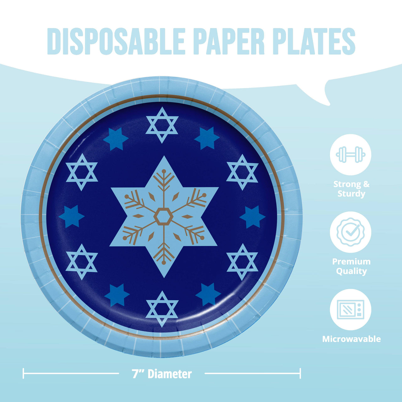 Hanukkah Lights Luncheon Plates 7"