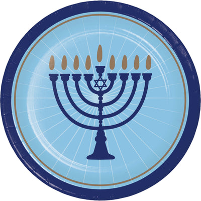 Hanukkah Lights Dinner Plates 9"