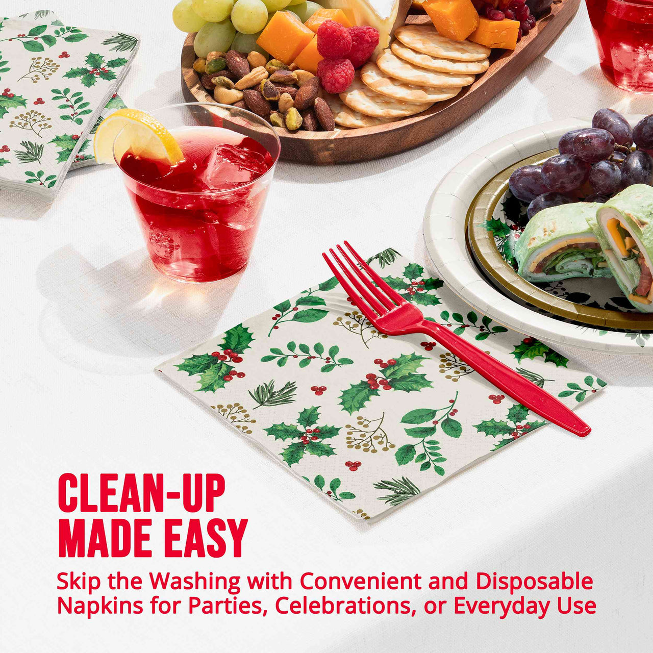 Holly Haven Luncheon Napkins 6.5" x 6.5"